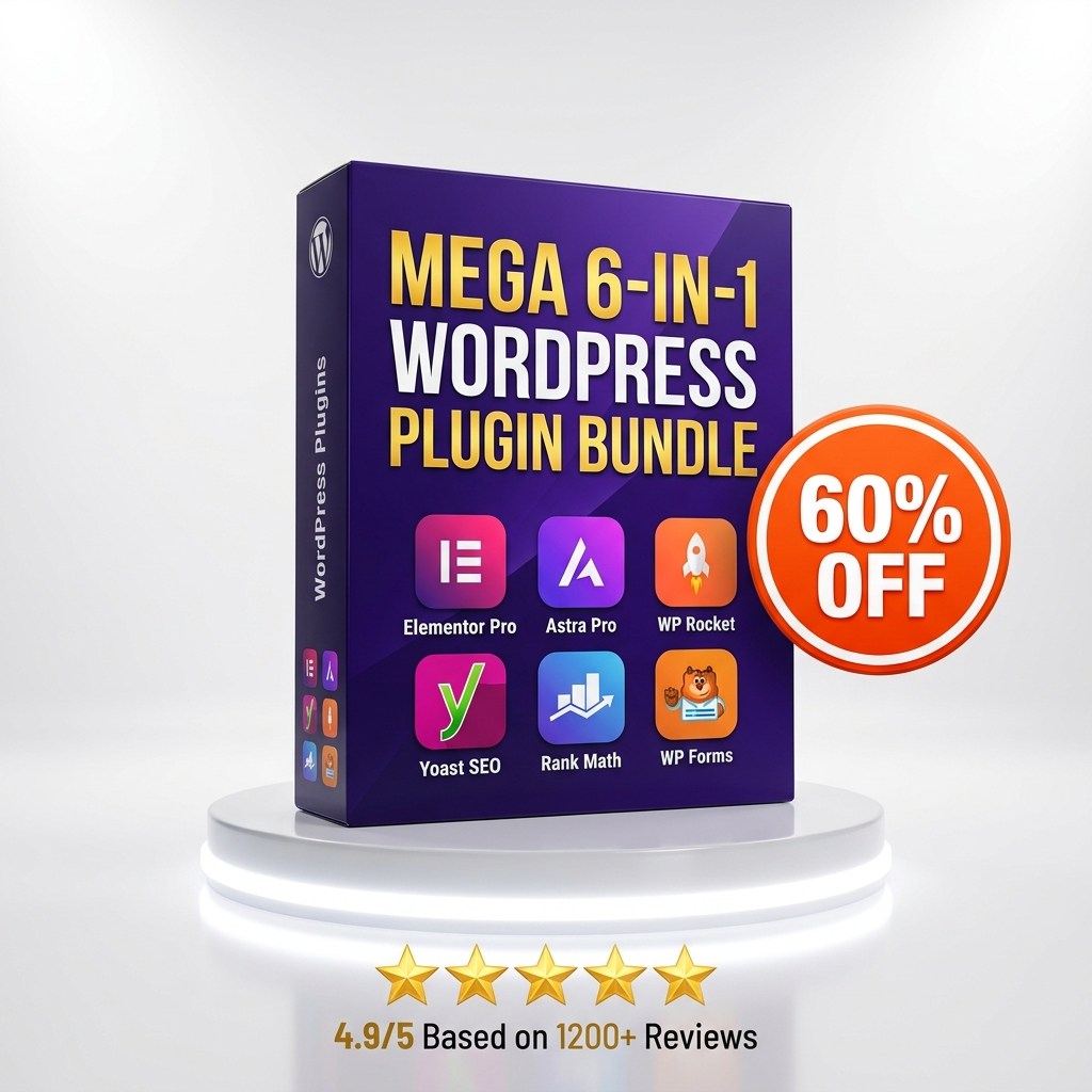 Mega 6-in-1 WordPress Plugin Bundle 3D Box